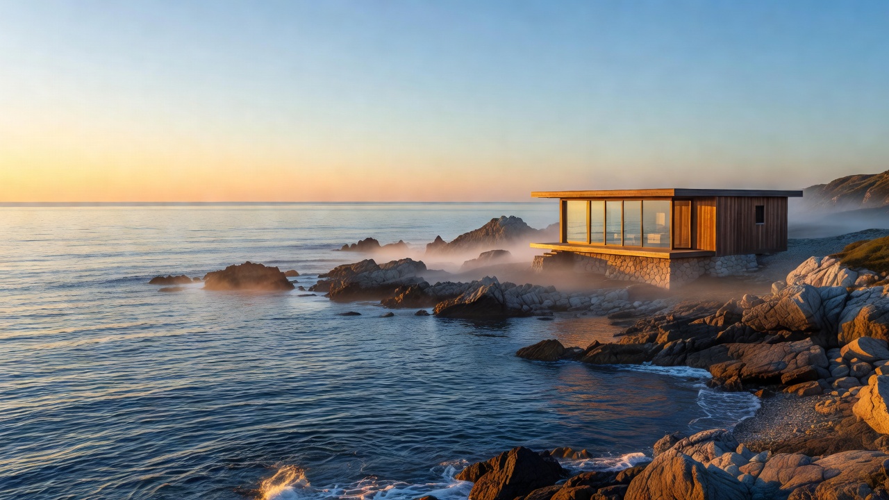 スタジオから望む海辺の風景