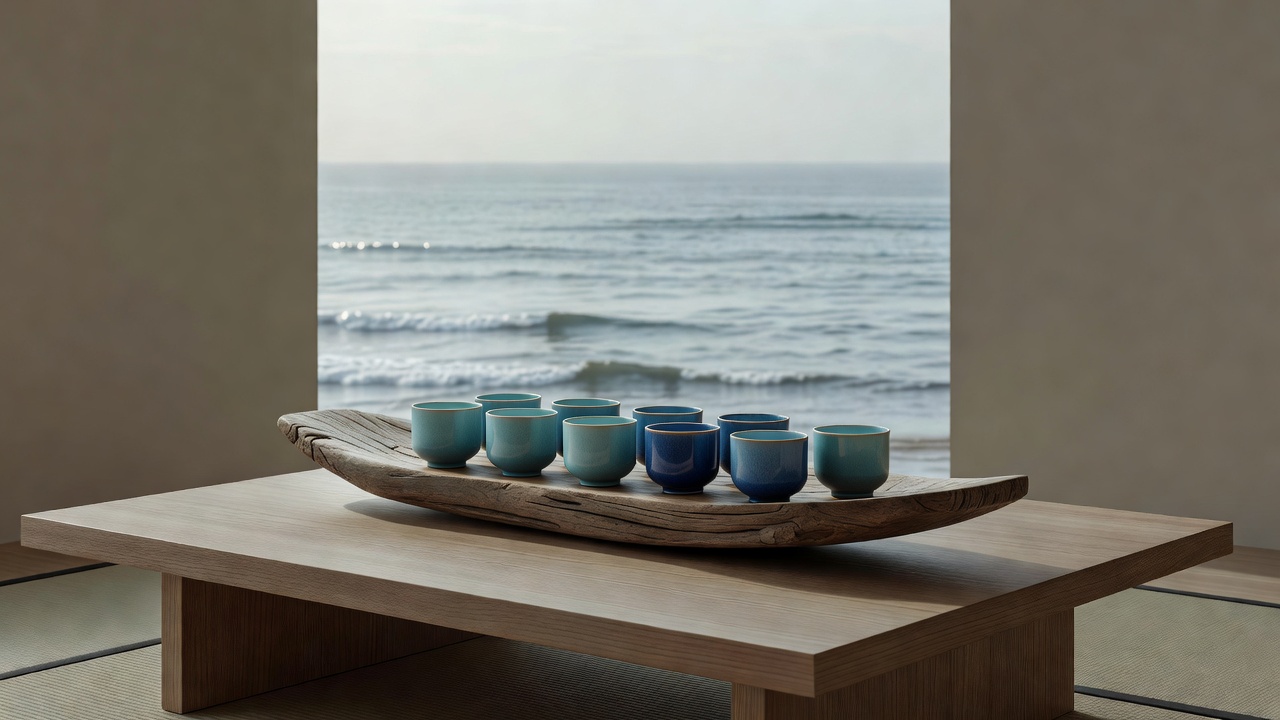 海辺の茶室のしつらい